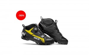 Black Yellow Men's SIDI Mtb Defender Triathlon Shoes Australia | ECC-4766